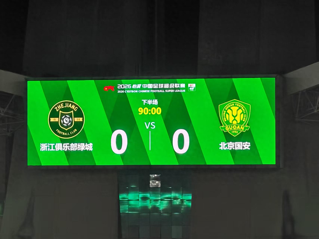 北京国安客场逼平浙江队 赢得赛季首平止住连败